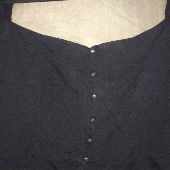 BooHoo Black Button Through Blouse - Size 6 - Picture 7 of 8